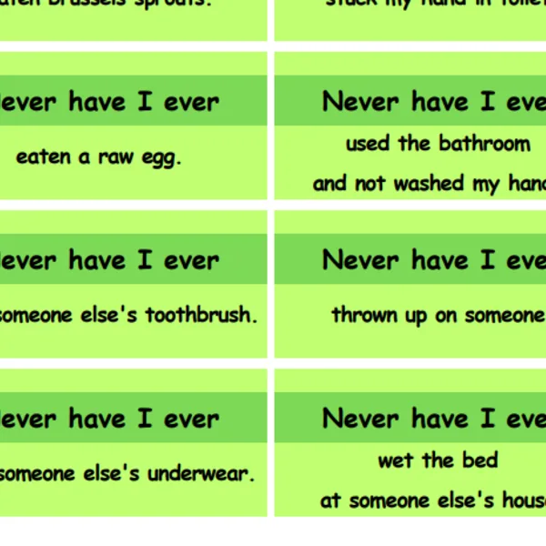 Hra Never have I ever