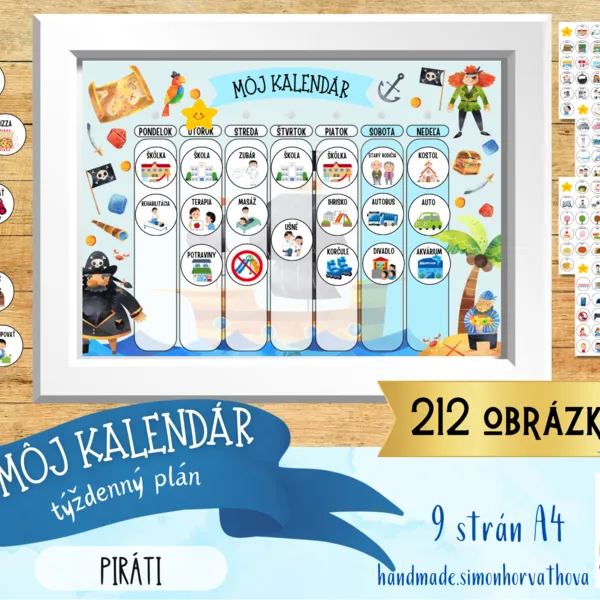 Môj Kalendár – Týždenný Plán Piráti, veľkosť A3/A4