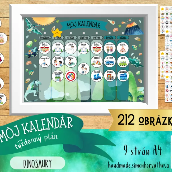 Môj Kalendár – Týždenný Plán Dinosaury, veľkosť A3/A4 
