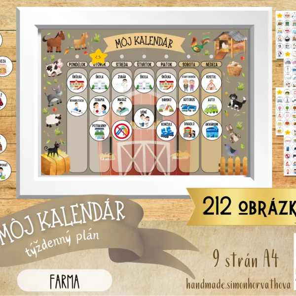 Môj Kalendár – Týždenný Plán Farma, veľkosť A3/A4 