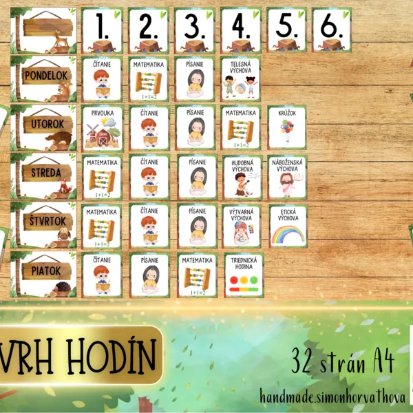 Rozvrh hodín v téme les 