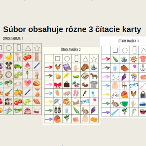 Čítacie tabuľky pre prvákov