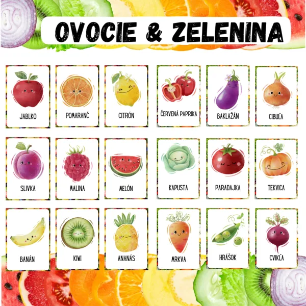 Demonštračné obrázky ovocie a zelenina