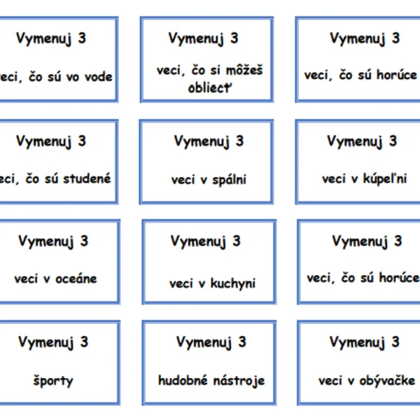 Vymenuj 3 - slovenská verzia