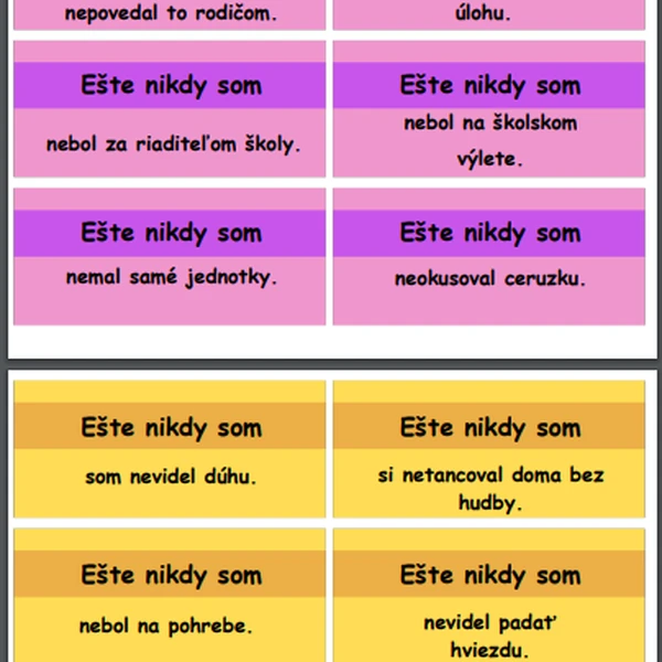 Ešte nikdy som ...