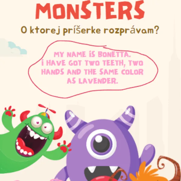 Monsters. Priraď opis k príšerke. Didaktická hra.