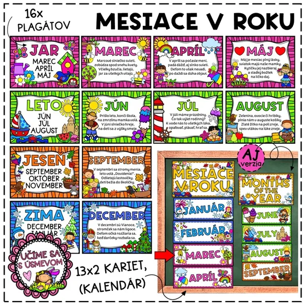 MESIACE V ROKU - plagáty, kalendár