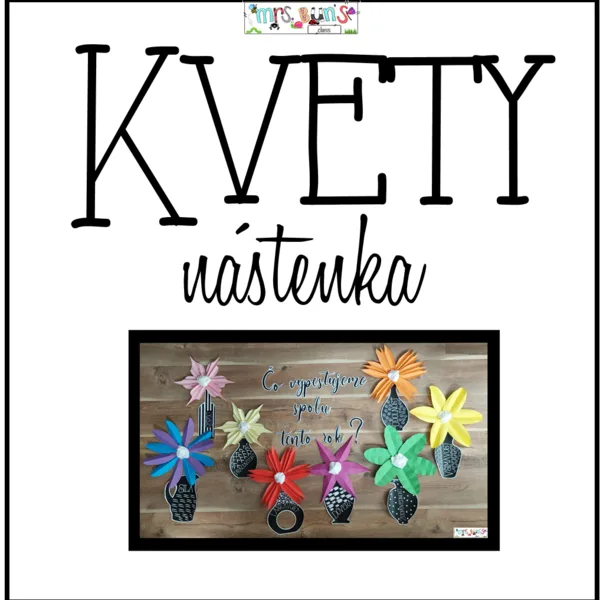 Nástenka - kvety vo vázach s hodnotami