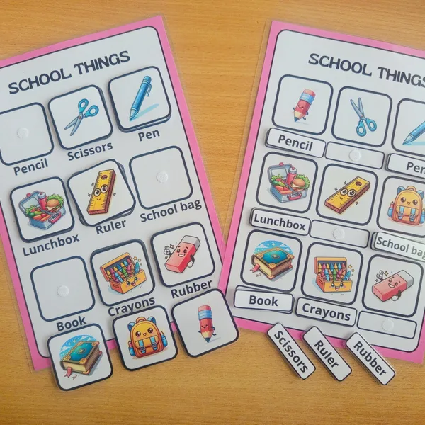 Priraďovačka - School things 