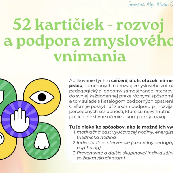 52 kartičiek - rozvoj a podpora zmyslového vnímania