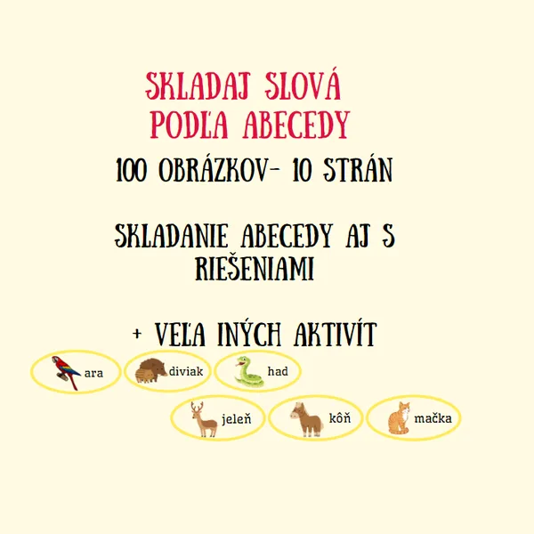 Skladaj slová podľa abecedy