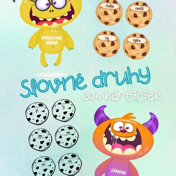 Cookie monster - triedenie slovných druhov