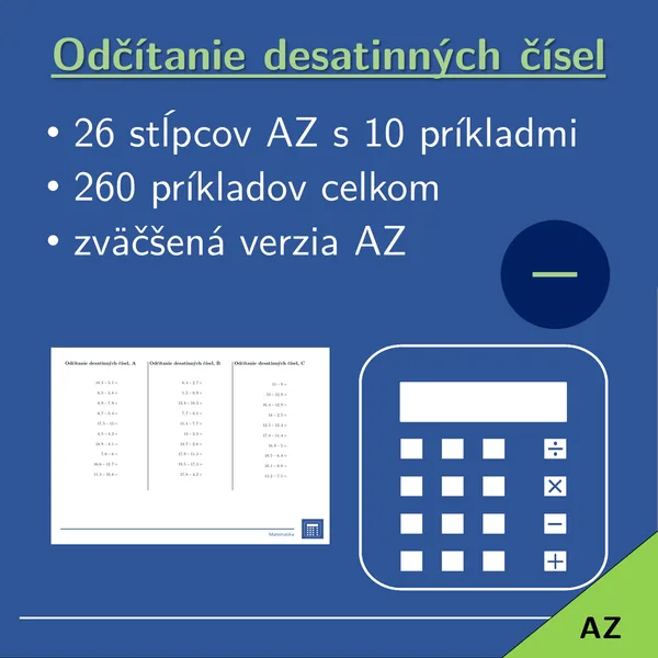 Odčítanie desatinných čísel | matematika
