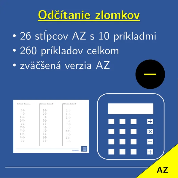 Odčítanie zlomkov | matematika