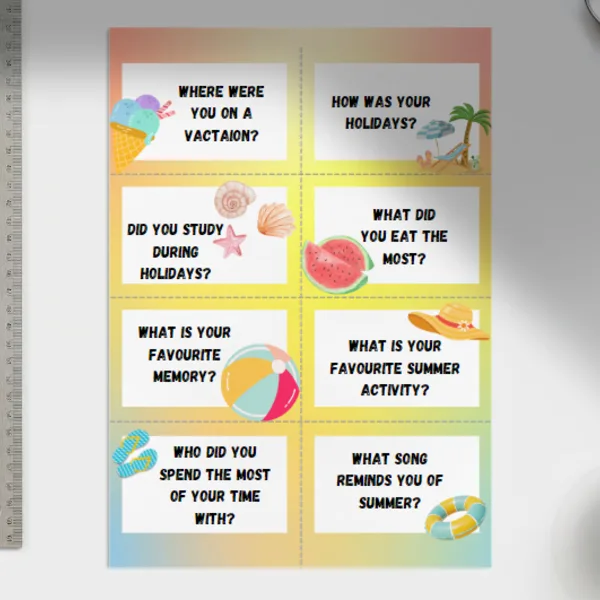Komunikačné kartičky v angličtine leto-prázdniny /english speaking cards summer edition