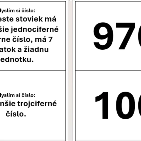 Myslím si číslo - čísla do 10 000