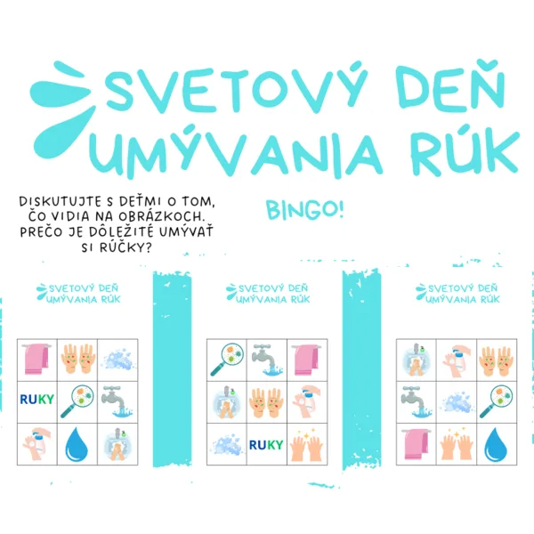 Svetový deň umývania rúk / čistota, zdravie, hygiena - BINGO!