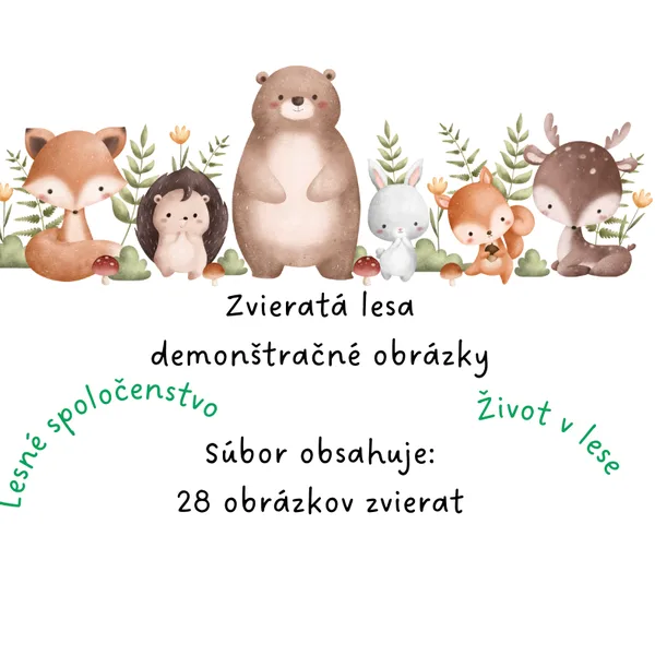 Lesné zvieratá - demonštračné obrázky
