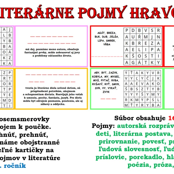 LITERÁRNE POJMY HRAVO 3