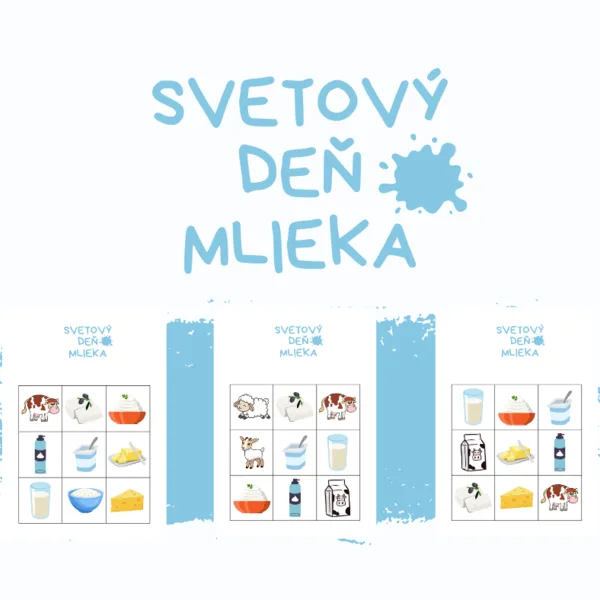 Svetový deň mlieka na školách / Medzinárodný deň mlieka - BINGO!