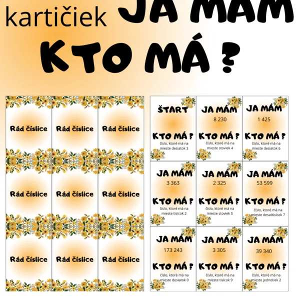 JA MÁM, KTO MÁ - rád číslice