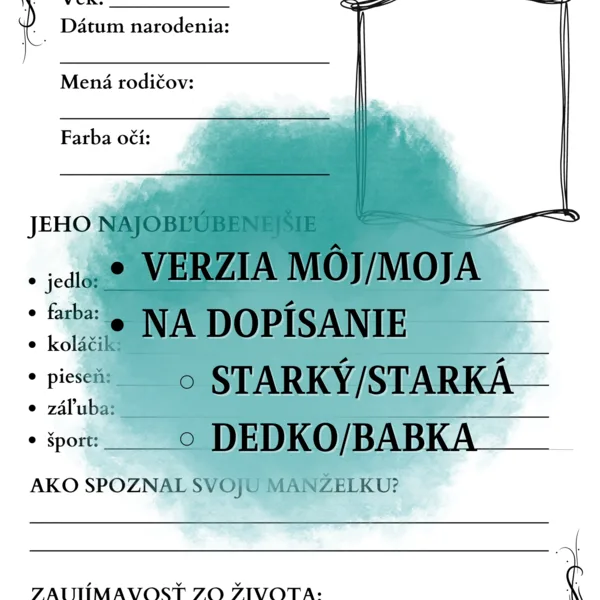 DOTAZNÍK pre starkých