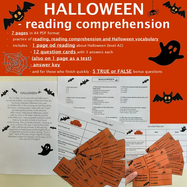 Halloween - reading comprehension (A2)