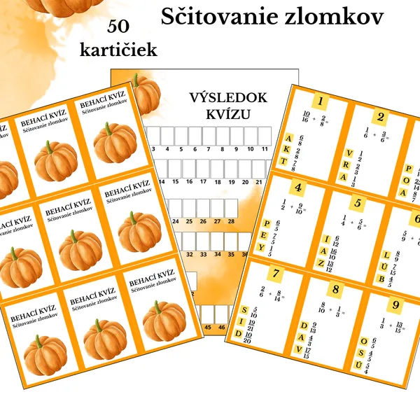 Behací kvíz - Sčitovanie zlomkov