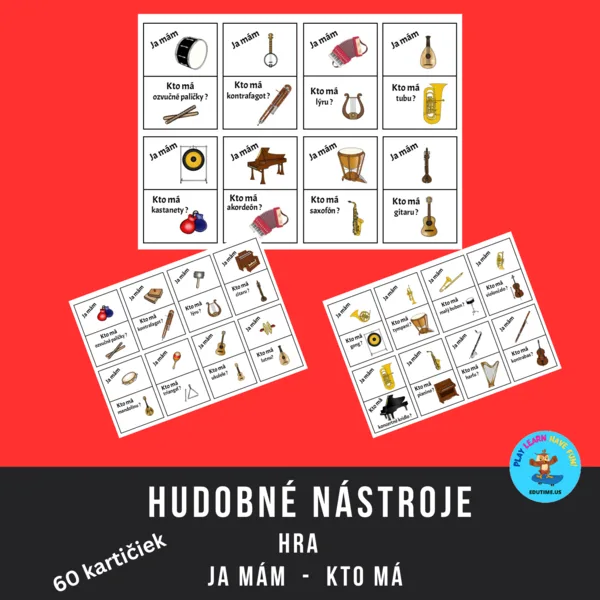 Hudobné nástroje mega súbor - hra Ja mám, kto má