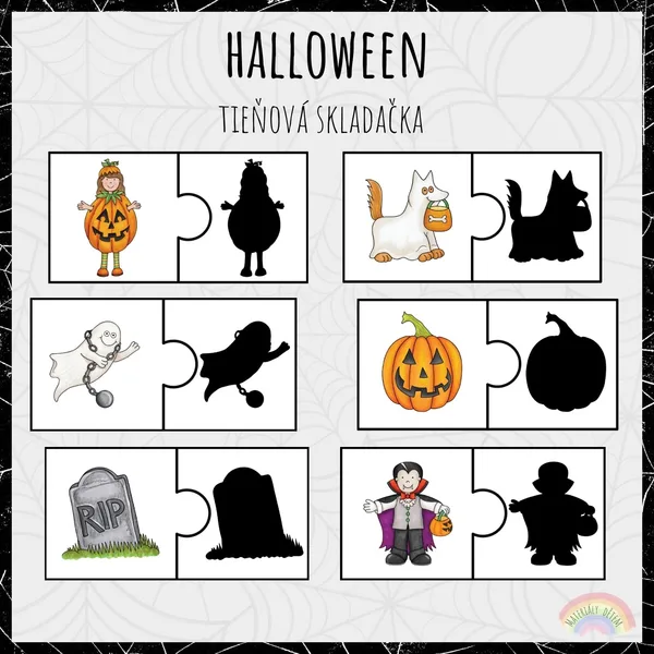 Halloween, tieňová skladačka