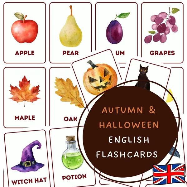 AUTUMN AND HALLOWEEN | English flashcards | Anglické obrázkové kartičky