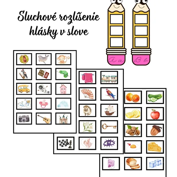 Ceruzky - sluchové rozlíšenie hlásky v slove