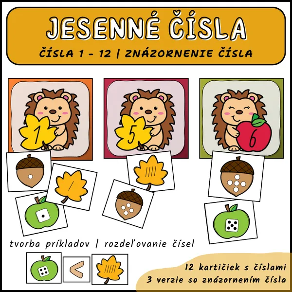 Jesenné čísla 1–12 - počítanie