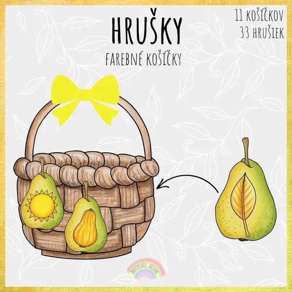 Hrušky, farebné košíčky