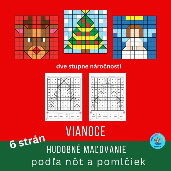 Hudobné maľovanie podľa nôt a pomlčiek - Vianoce