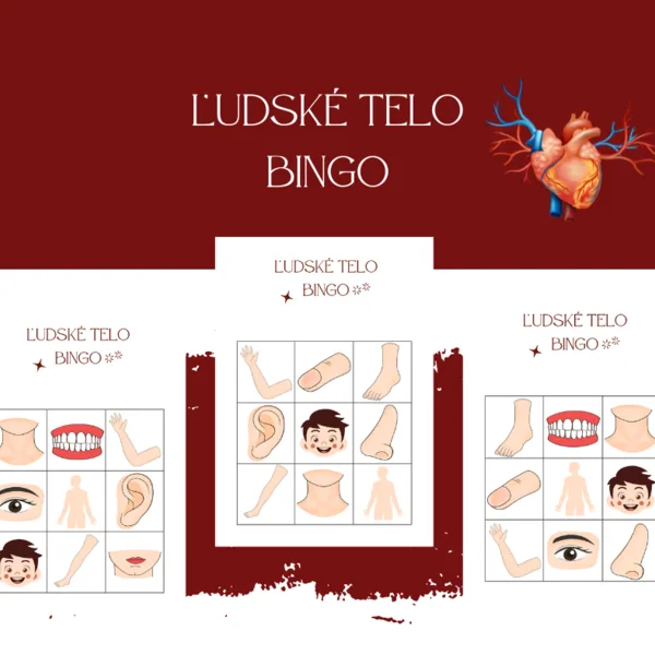 Ľudské telo a jeho časti, moje telo, zmysly - BINGO!