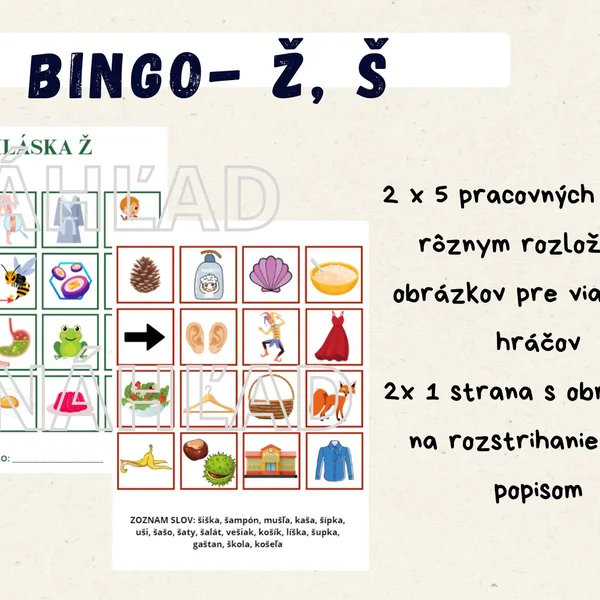 Logopedické bingo 3. - Ž, Š