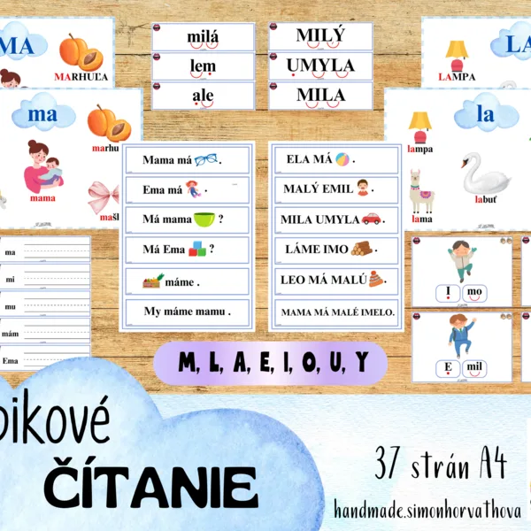 Slabikové čítanie, čitanie, slabiky, Písmeno M, L