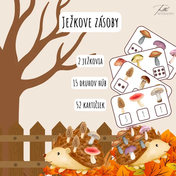 Ježkove zásoby, Jeseň, Huby, Ježko