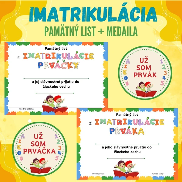 IMATRIKULÁCIA - pamätný list + medaila