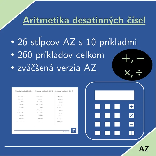 Aritmetika desatinných čísel | matematika | 26 stĺpcov