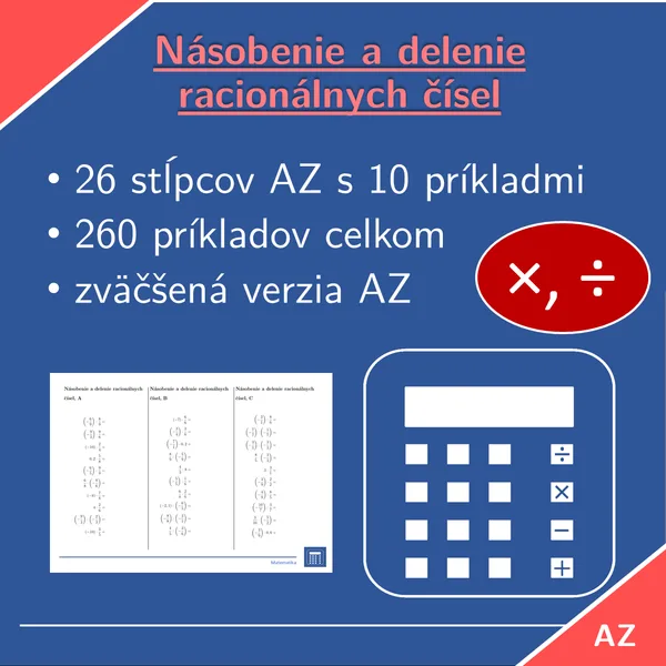 Násobenie a delenie racionálnych čísel | matematika | 26 stĺpcov 