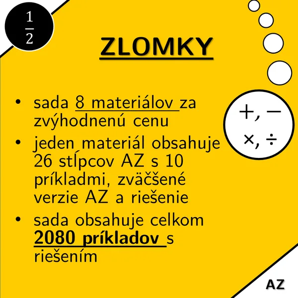 Zlomky | matematika | zvýhodnená sada