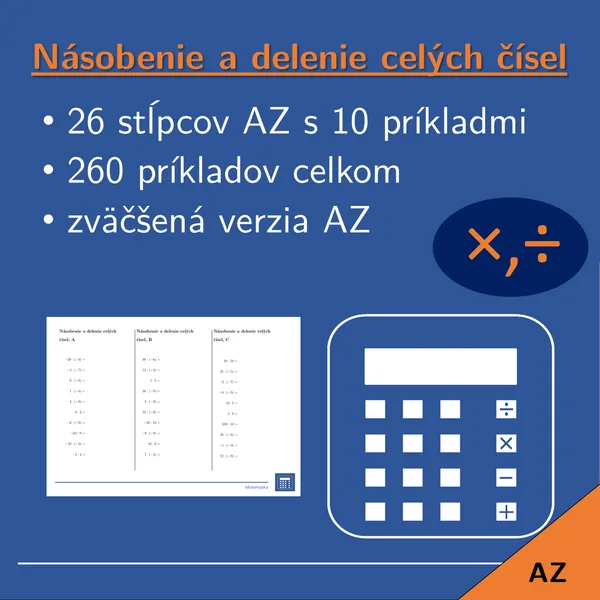 Násobenie a delenie celých čísel | matematika | 26 stĺpcov
