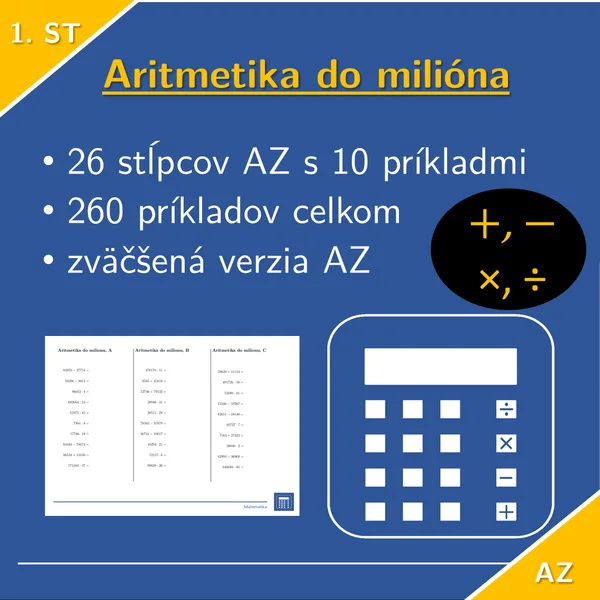 Aritmetika prirodzených čísel do milióna | matematika 1. stupeň | 26 stĺpcov