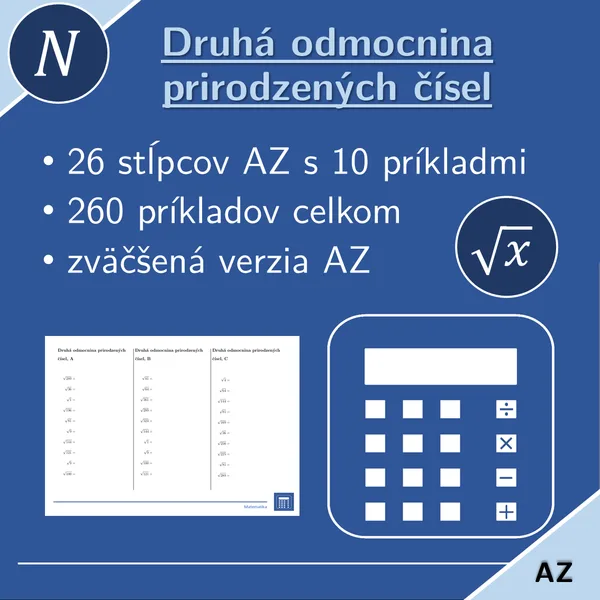Druhá odmocnina prirodzených čísel | matematika | 26 stĺpcov 