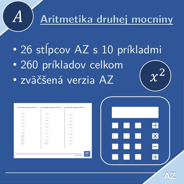 Aritmetika druhej mocniny | matematika | 26 stĺpcov 