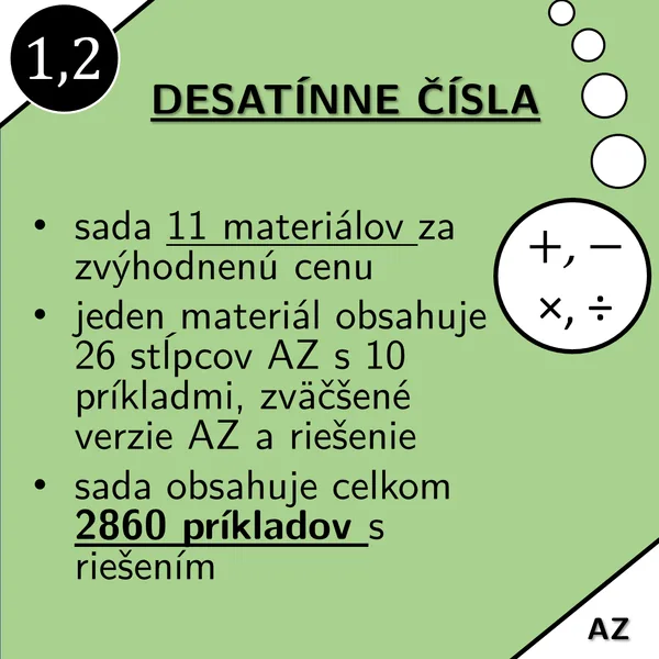 Desatinné čísla | matematika | zvýhodnená sada