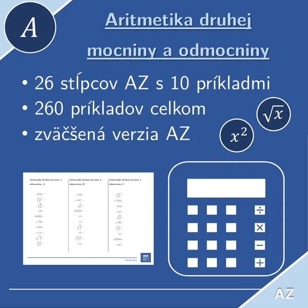 Aritmetika druhej mocniny a odmocniny | matematika | 26 stĺpcov 