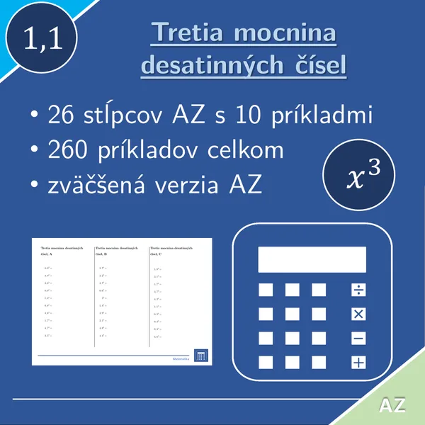 Tretia mocnina desatinných čísel | matematika | 26 stĺpcov 